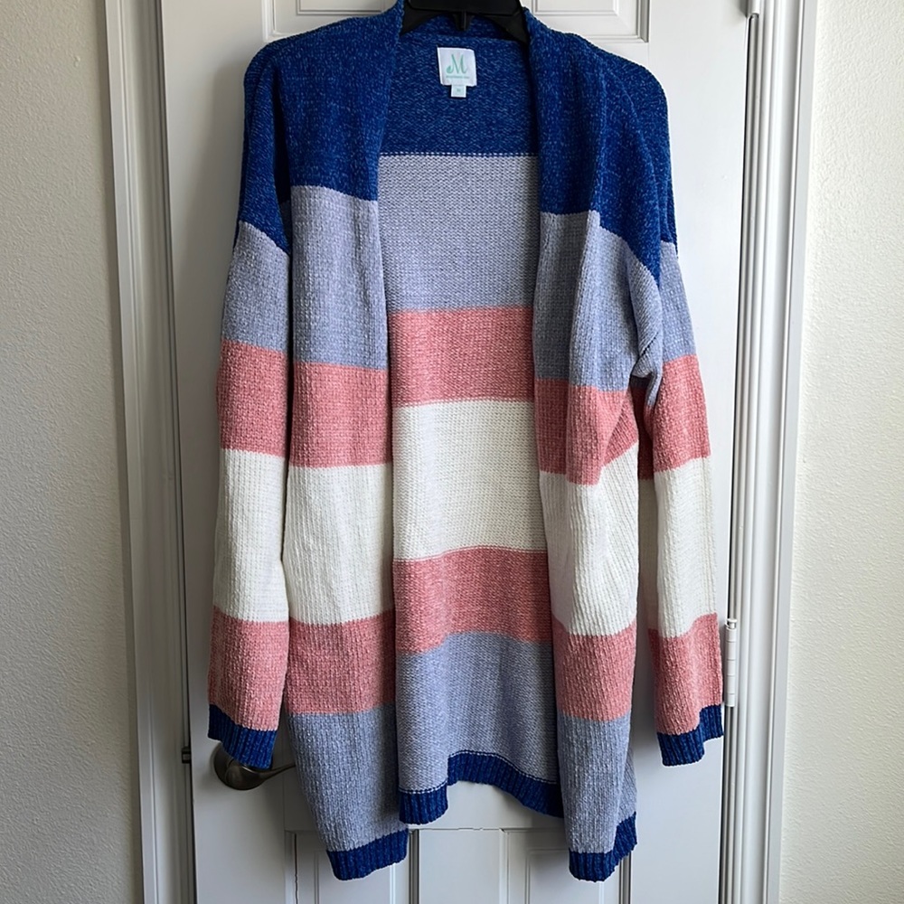 Mint Julep Striped Chenille Sweater
